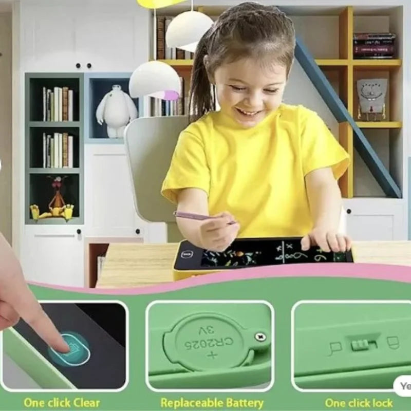 LCD Drawing Pen Case for Kids | Writing Tablet Pencil Box with Screen Lock & One-Key Erase