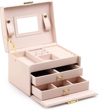 3-layer Jewelry Organizer Box with Lock