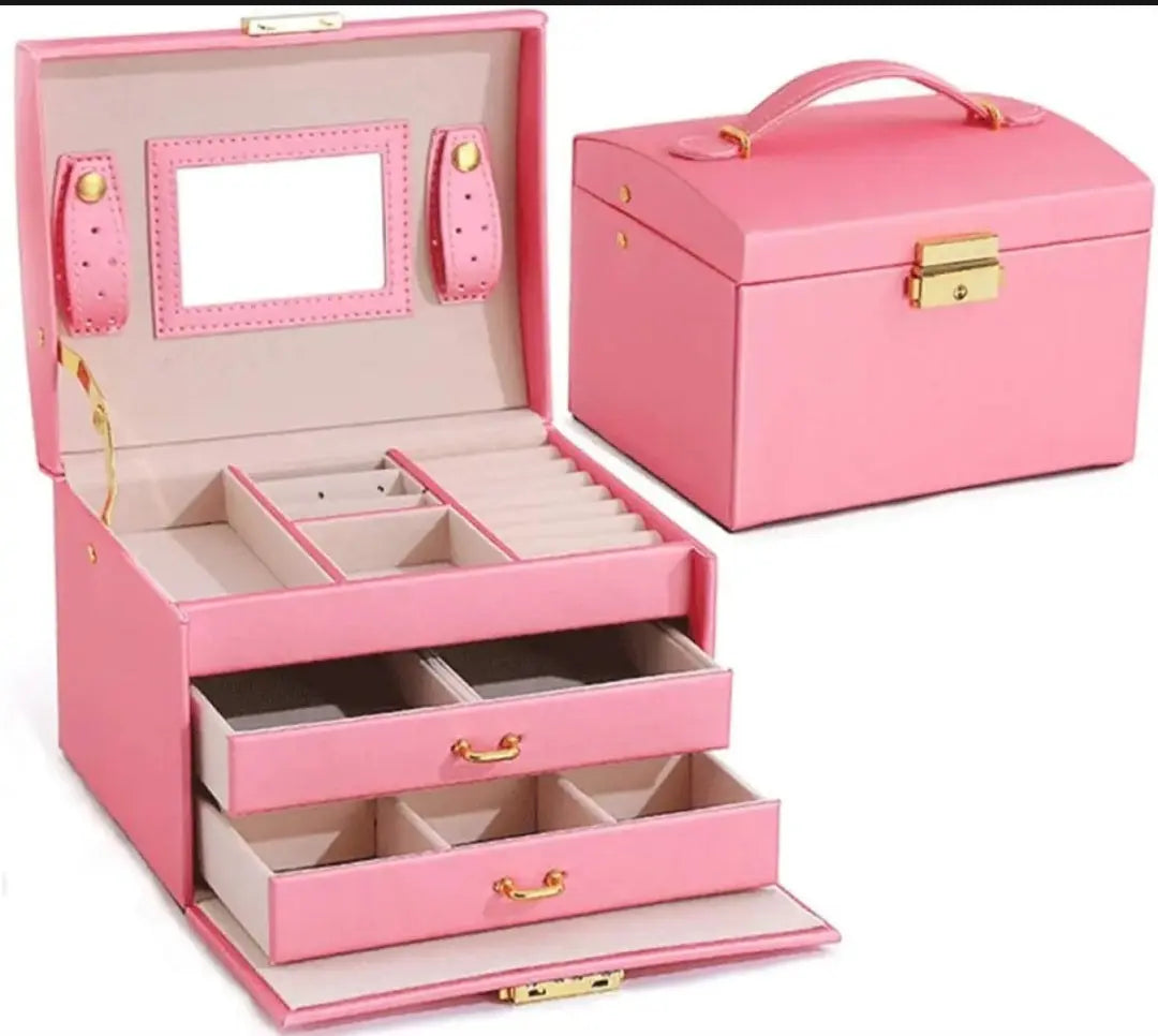 3-layer Jewelry Organizer Box with Lock