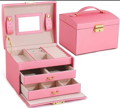 3-layer Jewelry Organizer Box with Lock