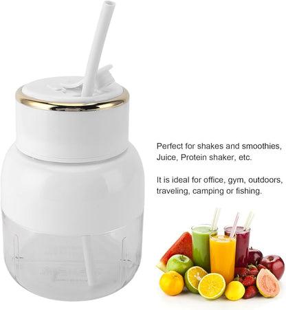 Portable USB Rechargeable 800ml Juicer Blender Cup with Straw Use in Home and More