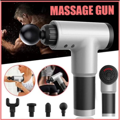 5-in-1 Electric Massage Gun | Deep Tissue Therapy Massager with 6 Speeds & 4 Heads