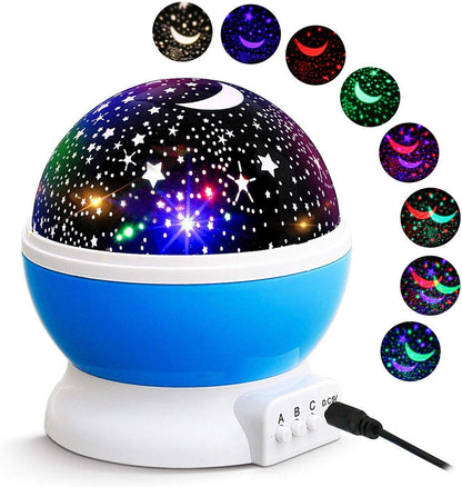 360 Degree Moon Night Light Lamp Projector With Colors And Usb Cable, Lamp For Kids Room Night Bulb