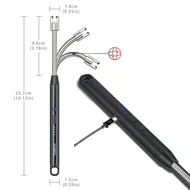 Multipurpose Portable Rechargeable Electric Flame-Free Lighter for Everyday Home and Kitchen Outdoor Use